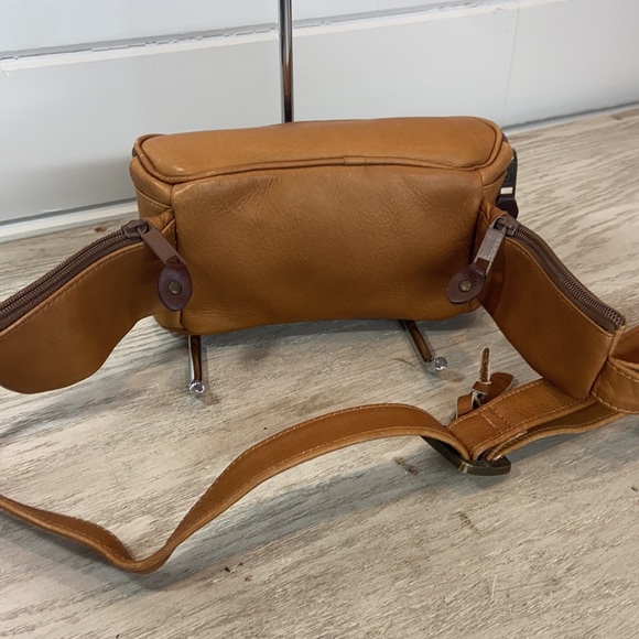 Unisex Land Santa Fe Calf Leather Two Tone Large Zippered Belt Bag Fanny Pack - Picture 5 of 12